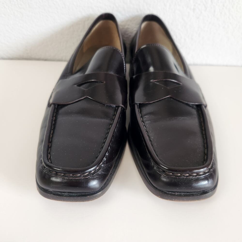 Cole Haan Eileen Leather Penny Loafers in Amber Brown 7.5B - Picture 6 of 12
